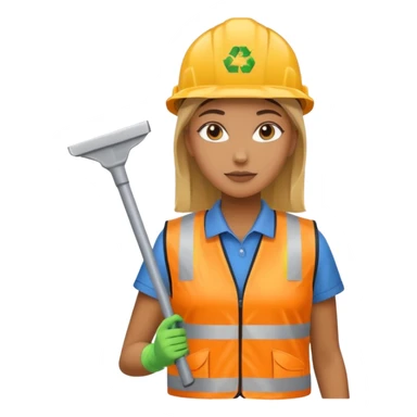 women, Waste Management, safety vest, trash picker sticker