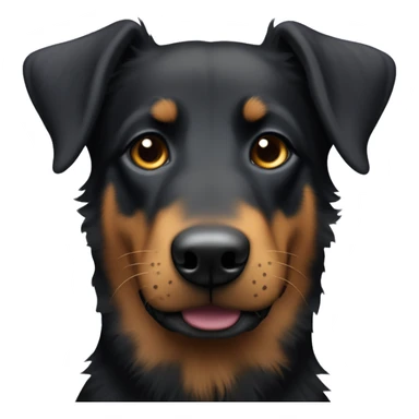 beauceron with slightly fluffy hair, dark eyes and long ears sticker