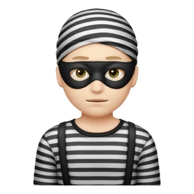 A theif robber emoji,Stripped shirt,eye mask. sticker