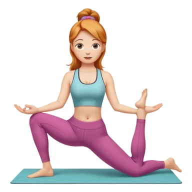 Strawberry blonde girl doing yoga big bottom sticker
