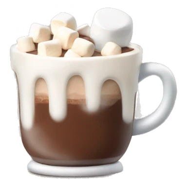 mug of hot chocolate with marshmallows and cream sticker