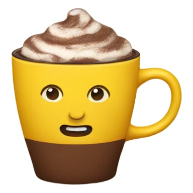 Yellow cup of hot chocolate sticker