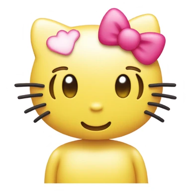 Hello kitty yellow emoji with heart eyes sticker