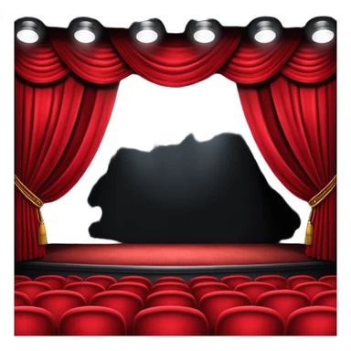 An empty theatre stage with red curtains sticker