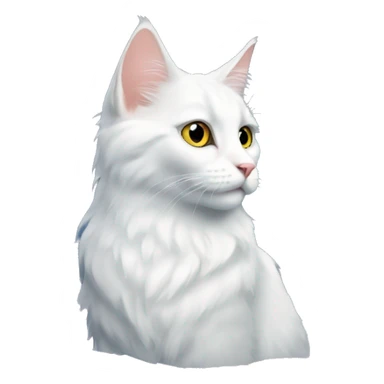 turkish angora cat in the moonlight sticker