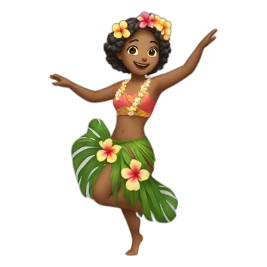 Girl dancing in Hawaiian costume sticker