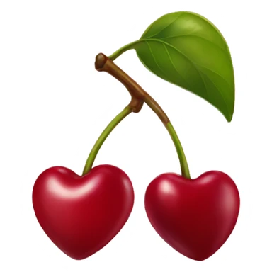Heart shaped cherries sticker