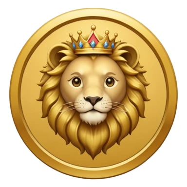 Make a round icon for a paid Black Stone subscription, gold with the number 4 and a small lion. sticker