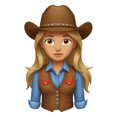 girl cowboy with no hat sticker