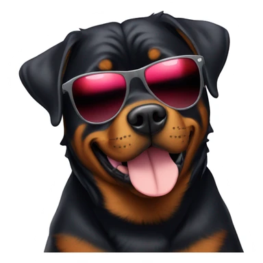 Rottweiler dog wearing sunglasses sticker