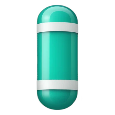 teal medicine capsule sticker