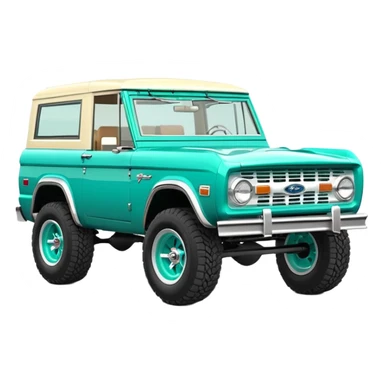 turquoise green classic ford bronco with slot alminum wheels sticker