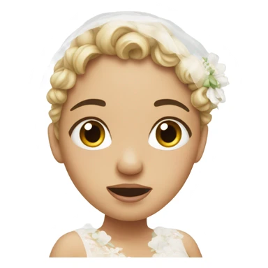 Pregnant women on her wedding crying  sticker