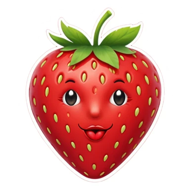 strawberry 🍓 and red kiss 💋 fashioned stylish little emoji for “slay” reaction sticker