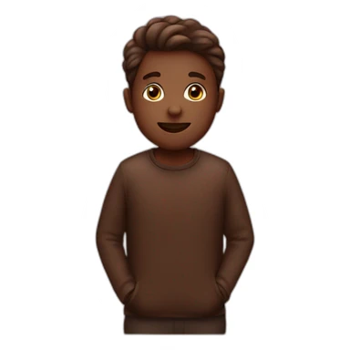 A person with choclate sticker