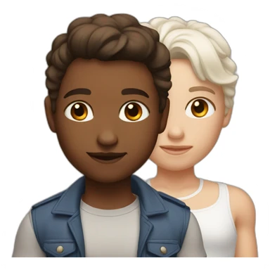 Two brown twins with brown eyes, one large and slightly large the other smaller but more muscular very beautiful and white skin sticker