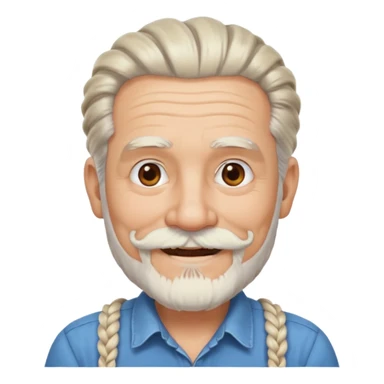 very old, white bearded and white mustached, braided, earringed sticker