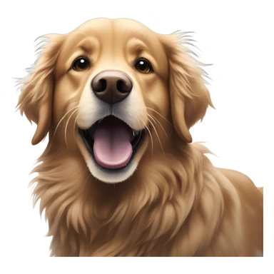 Dark brown golden retriever playing in the snow sticker