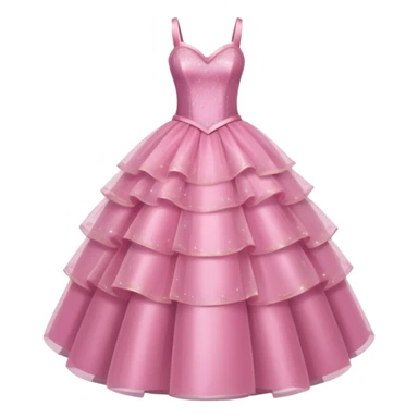 A pink glittering princess gown with layered tulle skirt.



























 sticker