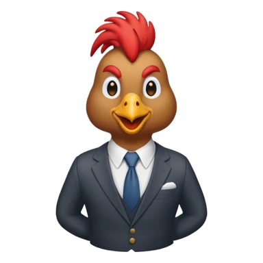 Rooster in office suit sticker