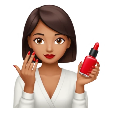 carita pintandose las uñas sticker