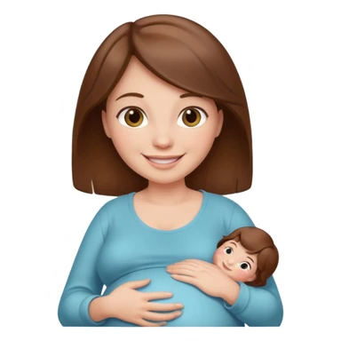 Una mamá embarazada de cabello  café  sticker