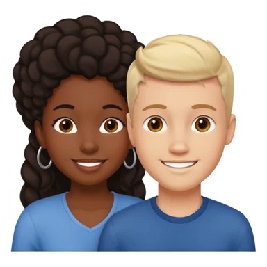 Couple in love black girl and white boy  sticker