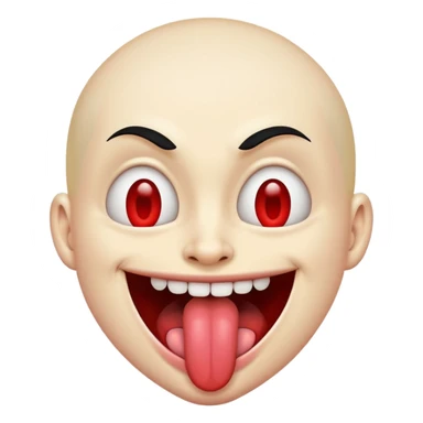 an evil with their tongue out smiling  sticker