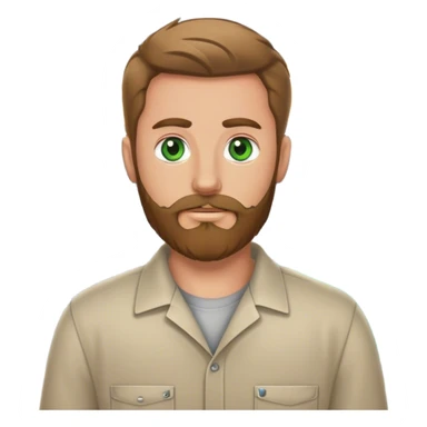  White guy with green eyes and a beard working on a Auto Body repair shop sticker