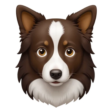 Border collie de cuerpo café oscuro y pecho blanco  sticker