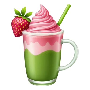 Strawberry pink and green matcha drink sticker