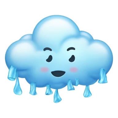cloud raining blue bows sticker