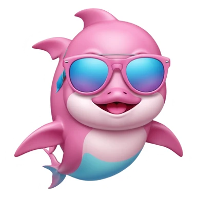 Pastel-pink-colors-dolphin with sunglasses  sticker