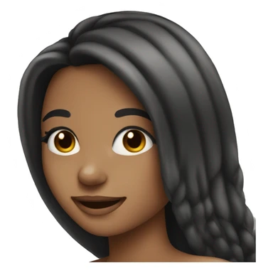 girl with long lashes long hair and long nails smiling sticker