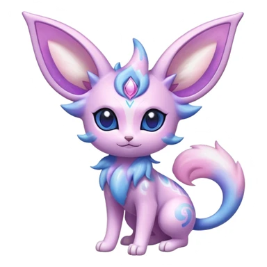 Shiny Exotic Cute Nebulae Ethereal Espeon-Sylveon-Meowstic-Hybrid-Creature with pattern-markings sticker