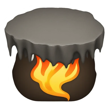 A pothole with flames coming up sticker