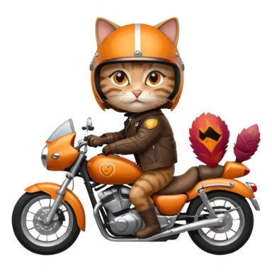 cat riding motorcycle sticker