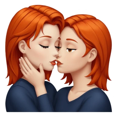 intimate kiss by the window girl with dark orange hair sticker