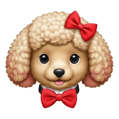 Poodle with red bow tie sticker
