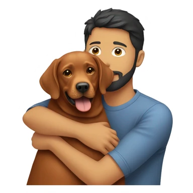 Red Labrador giving a human a hug sticker