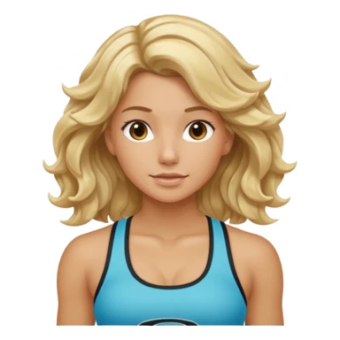 iOS 18 aesthetic wavy blondie girl gym sticker