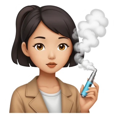 Asian girl vaping cutely  sticker