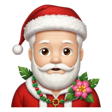 santa with flower hawaii necklace sticker