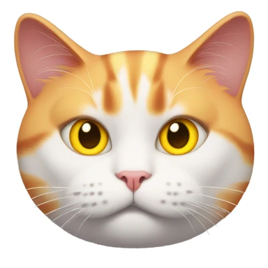 Fat red white cat with yellow eyes looking directly into the camera sticker