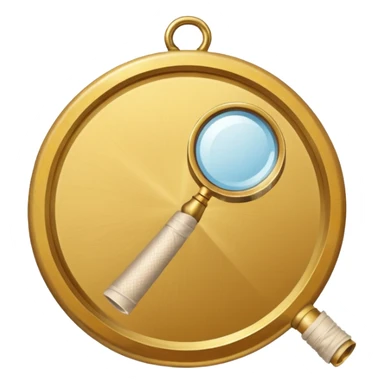 gold medal with bandage and a magnifier engraved on the center sticker