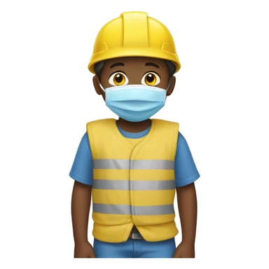 Kid with yellow shirt a blue helmet and a diaper  sticker