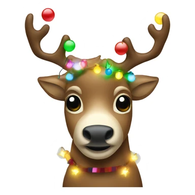 Party reindeer with Christmas lights sticker