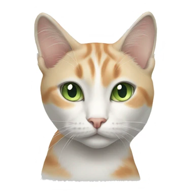 Pale orange, gray, and white cat with green eyes sticker