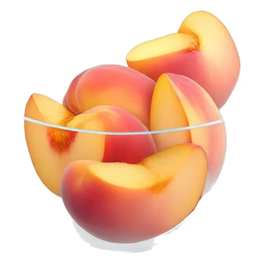 Pink peach slices in a clear glass bowl  sticker