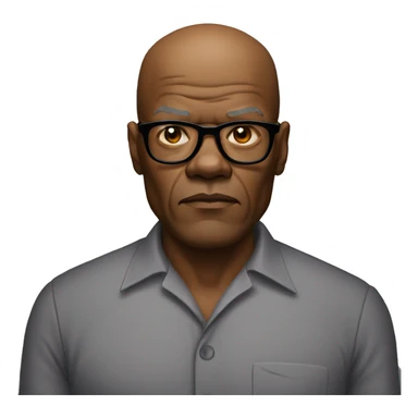bald samuel l jackson serious wearing shirt sticker